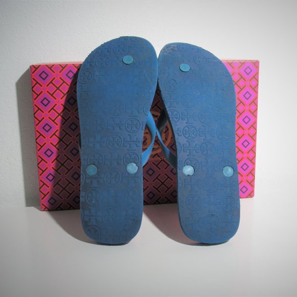 TORY BURCH Mellow Yellow / Green Flip Flops Size 7 - Picture 6 of 6